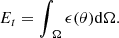 $$ \begin{aligned} E_t=\int _{\ \Omega }\epsilon (\theta )\mathrm{d} \Omega . \end{aligned} $$