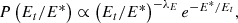 $$ \begin{aligned} P\left(E_{t} / E^{*}\right) \propto \left(E_{t} / E^{*}\right)^{-\lambda _E} e^{-E^{*} / E_{t}}, \end{aligned} $$