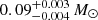 $ 0.09_{-0.004}^{+0.003}\,M_{\odot} $
