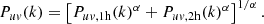$$ \begin{aligned} P_{u{ v}}(k) = \left[P_{u{ v}, \mathrm{1h} }(k)^{\alpha } + P_{u{ v}, \mathrm{2h} }(k)^{\alpha }\right]^{1/\alpha }. \end{aligned} $$