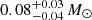 $ 0.08_{-0.04}^{+0.03}\,M_{\odot} $