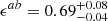 $ \epsilon^{ab}=0.69^{+0.08}_{-0.04} $