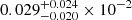 $ 0.029_{-0.020}^{+0.024}\times10^{-2} $
