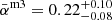 $ \bar{\alpha}^{\mathrm{m3}}=0.22^{+0.10}_{-0.08} $