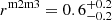 $ r^{\mathrm{m2m3}}=0.6^{+0.2}_{-0.2} $