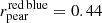 $ r^{\mathrm{red\, blue}}_\mathrm{pear}=0.44 $
