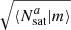 $ \sqrt{\langle{{N_{\text{sat}}^{a}}|m}{\rangle}} $