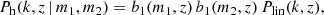 $$ \begin{aligned} P_\mathrm{h} (k, z\,|\,m_1, m_2) = b_1(m_1, z)\, b_1(m_2, z)\, P_\mathrm{lin} (k, z), \end{aligned} $$
