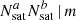 $ {{N_{\mathrm{sat}}^{a}}{N_{\mathrm{sat}}^{b}}\,|\,m} $