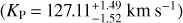 $\left( {{K_{\rm{p}}} = 127.11_{ - 1.52}^{ + 1.49}{\rm{km }}{{\rm{s}}^{ - 1}}} \right)$
