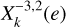 $X_k^{ - 3,2}\left( e \right)$