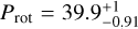 ${P_{{\rm{rot}}}} = 39.9_{ - 0.91}^{ + 1}$