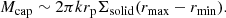 $$ \begin{aligned} M_\mathrm{cap} \sim 2 \pi k r_\mathrm{p} \Sigma _\mathrm{solid} (r_\mathrm{max} -r_\mathrm{min} ). \end{aligned} $$