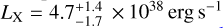 ${L_{\rm{X}}} = 4.7_{ - 1.7}^{ + 1.4} \times {10^{38}}{\rm{erg }}{{\rm{s}}^{ - 1}}$