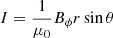 $ I= \frac{1}{\mu_0} B_\phi r \sin \theta $