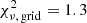 $ \chi_{\nu,\,{\rm grid}}^2 = 1.3 $