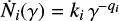 ${\dot N_i}\left( \gamma \right) = {k_i}{\gamma ^{ - {q_i}}}$