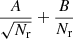 $ \frac{A}{\sqrt{{{{N_{\text{r}}}}}}}+\frac{B}{{{{N_{\text{r}}}}}} $