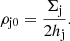 $$ \begin{aligned} \rho _\mathrm{j0} = \frac{\Sigma _\mathrm{j} }{2 h_\mathrm{j} }. \end{aligned} $$