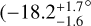 $ - 18.2_{ - 1.6}^{ + 1.7^\circ }$