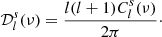 $$ \begin{aligned} \mathcal{D} _l^s(\nu ) = \frac{l(l+1)C_l^s(\nu )}{2\pi }\cdot \end{aligned} $$
