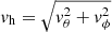 $ v_{\mathrm{h}}=\sqrt{v_{\theta}^{2}+v_{\phi}^{2}} $
