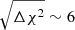 $ \sqrt{\Delta\chi^2}\sim 6 $