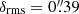$ \delta_{\mathrm{rms}} = 0{{\overset{\prime\prime}{.}}}39 $