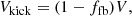 $$ \begin{aligned} V_{\rm kick}= (1-f_{\rm fb}) V, \end{aligned} $$