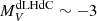 $ M^{\rm dLHdC}_V \sim -3 $