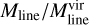 ${M_{{\rm{line}}}}{\rm{/}}M_{{\rm{line}}}^{{\rm{vir}}}$