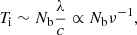$$ \begin{aligned} T_{\rm i}\sim N_{\rm b}\frac{\lambda }{c}\propto N_{\rm b}\nu ^{-1}, \end{aligned} $$