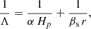 $$ \begin{aligned} \frac{1}{\Lambda } = \frac{1}{\alpha \,H_p} + \frac{1}{\beta _{\rm s}\,r}, \end{aligned} $$