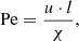 $$ \begin{aligned} \text{ Pe}=\frac{u\cdot l}{\chi }, \end{aligned} $$