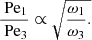 $$ \begin{aligned} \frac{\text{ Pe}_1}{\text{ Pe}_3}\propto \sqrt{\frac{\omega _1}{\omega _3}.} \end{aligned} $$