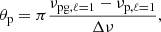 $$ \begin{aligned} \theta _{\rm p} = \pi \frac{\nu _{\mathrm{pg}, \ell =1}-\nu _{\mathrm{p},\ell =1}}{\Delta \nu } , \end{aligned} $$