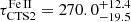 $ \tau_{\mathrm{CTS2}}^\mathrm{{\mathrm{Fe}\,\textsc{II}}}=270.0^{+12.4}_{-19.5} $
