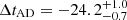 $ \Delta t_{\mathrm{AD}} = -24.2^{+1.0}_{-0.7} $