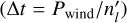 $\left( {\Delta t = {P_{{\rm{wind}}}}/{{n'}_l}} \right)$