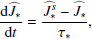 $$ \begin{aligned}&\frac{\mathrm{d} \widehat{J}_{*}}{\mathrm{d} t} = \frac{\widehat{J}_{*}^s - \widehat{J}_{*}}{\tau _{*}}, \end{aligned} $$