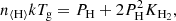 $$ \begin{aligned} n_{\langle \mathrm{H} \rangle } k T_{\mathrm{g} }= P_\mathrm{H} + 2 P_\mathrm{H} ^2 K_{\mathrm{H} _2}, \end{aligned} $$