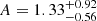 $ A=1.33^{+0.92}_{-0.56} $