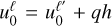 $u_0^\ell = u_0^{\ell '} + qh$