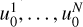 $u_0^1, \ldots, u_0^N$