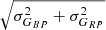 $ \sqrt{\sigma^2_{G_{BP}} + \sigma^2_{G_{RP}}} $