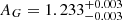 $ A_G = 1.233^{+0.003}_{-0.003} $