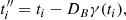 $$ \begin{aligned} t^{\prime \prime }_i&= t_i - D_B \gamma (t_i), \end{aligned} $$