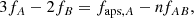 $$ \begin{aligned} 3f_A - 2f_B = f_{\mathrm{aps},A} - n f_{AB}, \end{aligned} $$