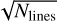 $\sqrt {{N_{{\rm{lines}}}}}$