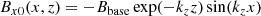 $$ \begin{aligned}&B_{x0}(x,z)=-B_{\rm base}\exp (-k_z z)\sin (k_z x) \end{aligned} $$